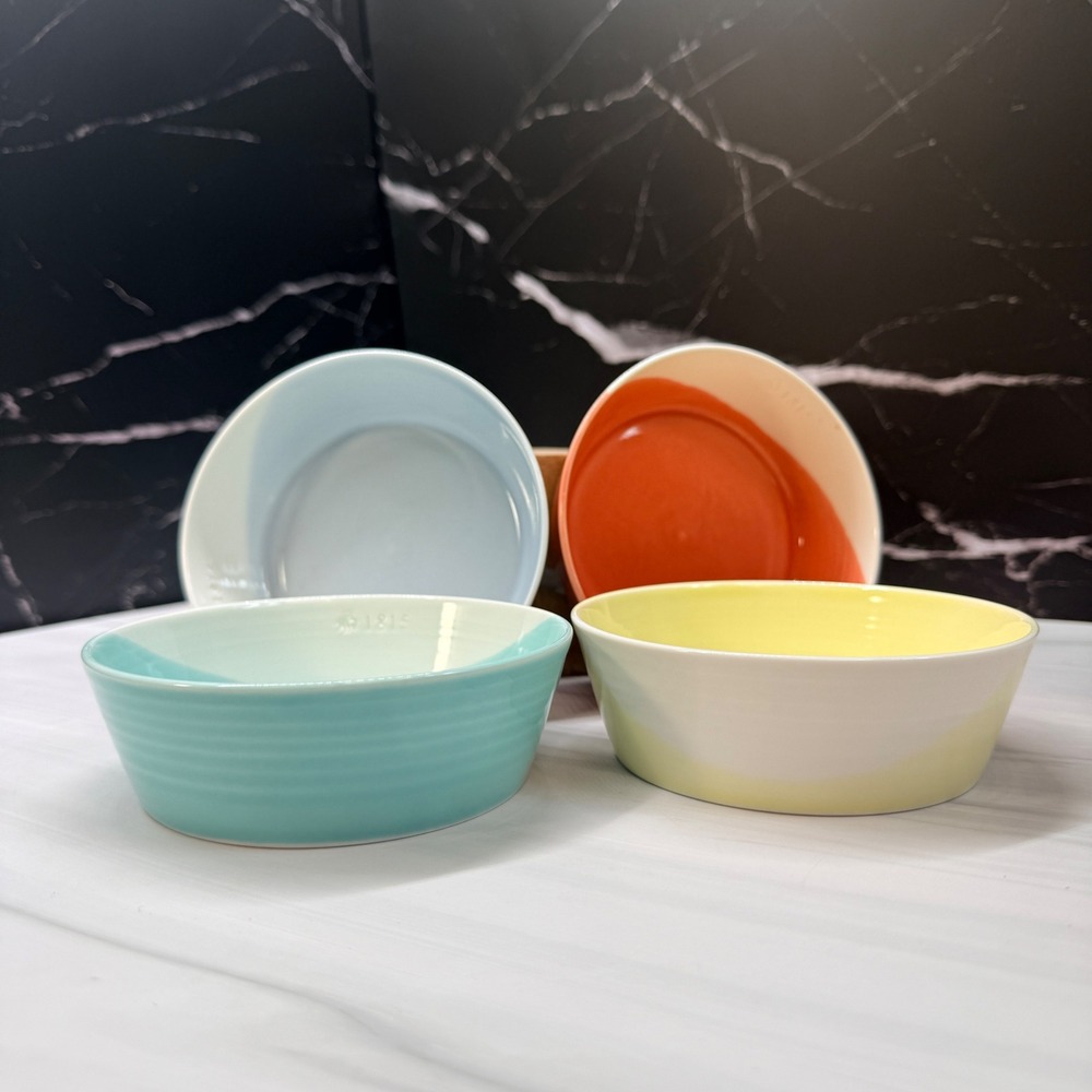 Royal Doulton 1815 Porcelain Tapas Bowls Multicolored Set of 4 Dip Glaze 4.5in